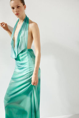 PRINTED TULLE MAXI DRESS - Zara фото 2