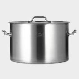 Кастрюля Hanna Knövell, 35 л, d=40 см, h=26 см, толщина стенки 1 мм, 201 сталь, с крышкой, индукция, дно ТРС, нержавеющая сталь