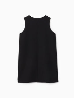 Платье женское короткое с гипюром MINAKU: Party Dress, чёрное, размер 46