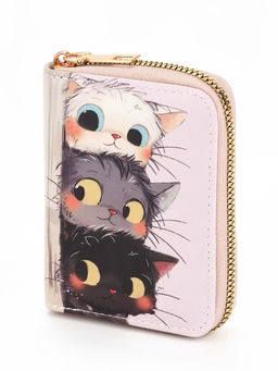 Кошелек дет 07-01-07 Три котёнка, 10,8*2,5*8,5 см, на молнии, розовый