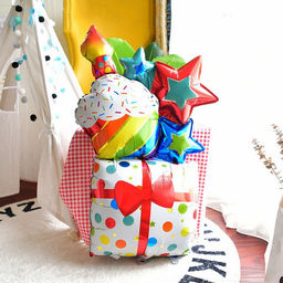 Воздушный шар фольгированный 40" «Подарок со звёздами», фигура