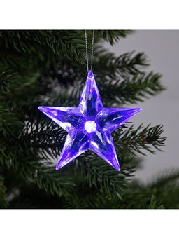 Цена за 2 шт. Ёлочная игрушка «Звезда», 8.5×8.5×2.8 см, 1 LED, от батареек, свечение мульти (RGB)