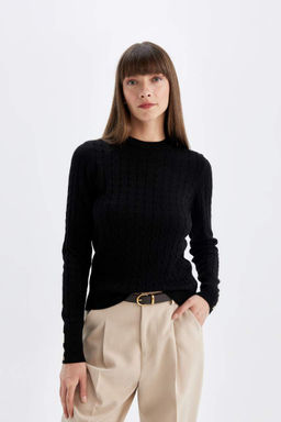 Свитер обычного кроя с круглым вырезом - Defacto фото 4