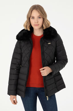 Женское черное пальто