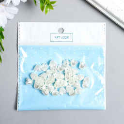 Цена за 2 шт. Бусины для творчества пластик Колокольчик жемчужный набор 40 шт. 1?0.9?0.9 см