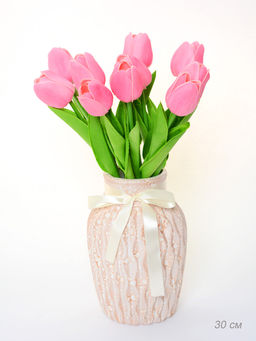 Цветок искусственный Тюльпан 30 см розовый / 18-4/9 /уп 10/120/1440/ латекс
