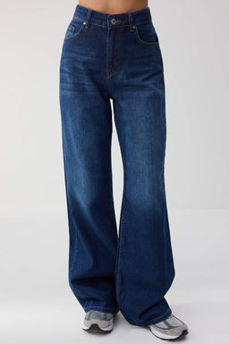 Trendyolmilla Wardrope Essentials Antrasit DOKUMLU Yuksek Bel Wide Leg Jeans TWOSS26JE00128 фото 27