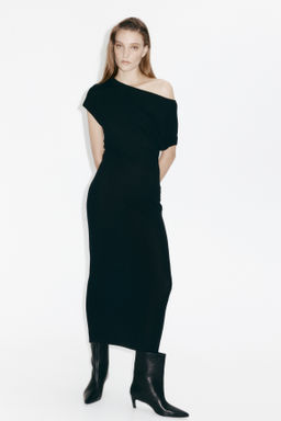 Vestido de un hombro en lana merino - H&m фото 2
