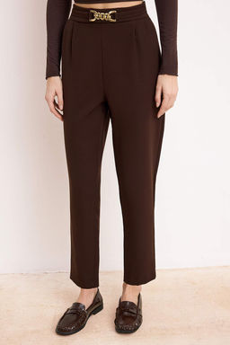 Ekru Havuc Kal?p Toka Detayl? Pantolon TWOAW26PL00154