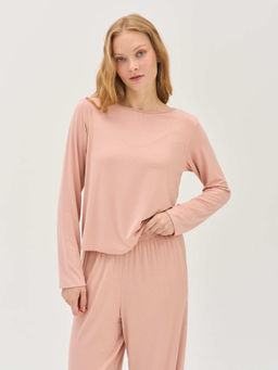 Лонгслив домашний "Персик" женский