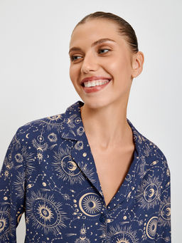 31204250128 Комплект жен.((1)блузка и (2)брюки) Michalina темно-синий - Infinity Lingerie фото 2