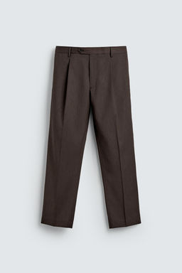 PANTAL?N REGULAR FIT TRAJE ESPIGA / Marr?n