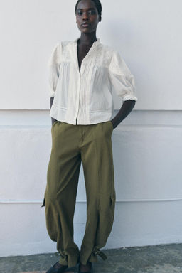 ZW COLLECTION ROMANTIC COTTON SHIRT - Zara фото 9