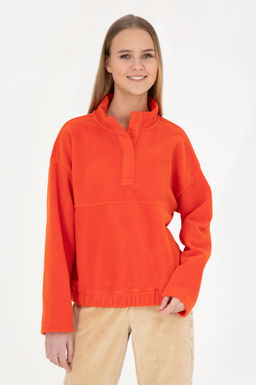 Женский оранжевый свитшот с воротником стойкой Неожиданная скидка в корзине - U.s. polo assn фото 3