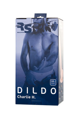 Фаллоимитатор RealStick Silicone Charlie H, сайлекспан, телесный, 18 см