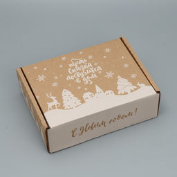 Коробка сборная Снежный город, бурый, 27 х 21 х 9 см