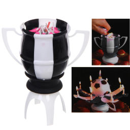 Цена за 2 шт. Свеча для торта раскрывающийся цветок "Кубок" (8 свечей), Черный