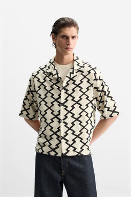 GEOMETRIC PRINT OVERSHIRT - Zara фото 11
