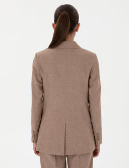 Camel Slim Fit Keten Kar___ml_ Ceket - Pierre cardin фото 5