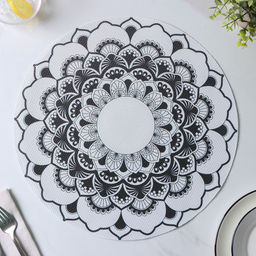 Набор салфеток сервировочных Доляна Мандалы, 4 шт, d=38 см, цвет белый  фото 15