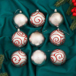 Ёлочные игрушки Милада, шары новогодние, d=6 см, набор 9 шт., серебро