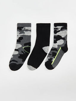 Desenli Erkek ?ocuk Soket ?orap 3l?