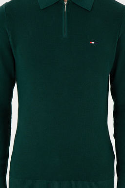Erkek Regular Fit Yar_m Fermuarl_ Koyu Ye_il Basic Kazak - U.s. polo assn фото 6
