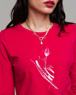 Базовый лонгслив с принтом - Sahar art lab фото 2