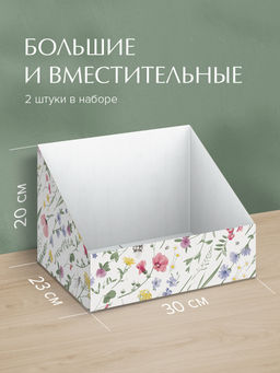 VAL HC-BC-2R Коробка-органайзер для хранения, 30*23*20 см, набор 2 шт., HERBARIUM CLOVER, шт - Valiant фото 3