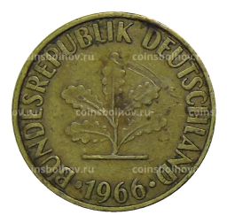 Монета 10 пфеннигов 1966 года F Германия