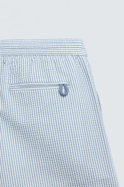 MID-LENGTH SEERSUCKER SWIMMING TRUNKS - Zara фото 12