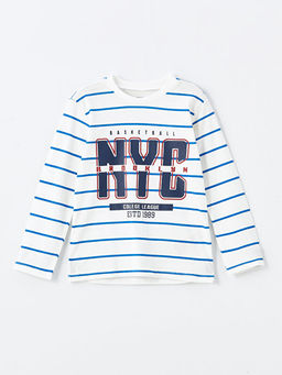 Bisiklet Yaka K?sa Kollu ?izgili Erkek Bebek Ti??rt