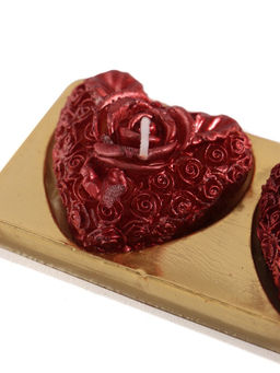 УЦЕНКА Набор свечей Сердце с розой, 3 шт., 5?2.5 см, красный - Дарим красиво фото 2