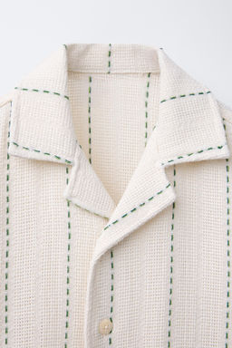RUSTIC SHIRT WITH STRIPE EMBROIDERY - Zara фото 3