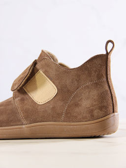 Босоногие ботинки 209.NATAbr.Серо-коричневая замша/мех