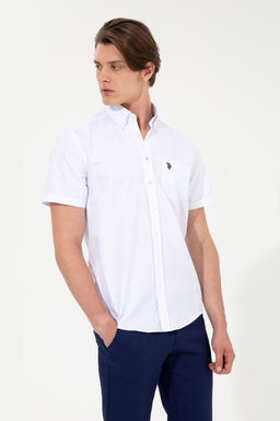 Мужская белая рубашка с коротким рукавом - U.s. polo assn фото 3