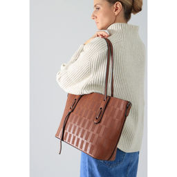 Сумка-шопер на молнии, цвет рыжий - Simaland фото 4