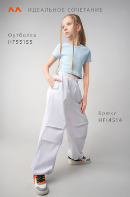 Укороченная футболка в рубчик для девочки Happyfox