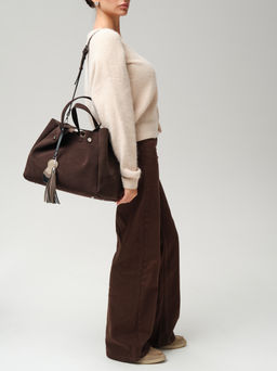 Замшевая сумка с матрешкой Vasilisa DBR 31210 коричневый шоколад фото 9