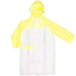 Дождевик-плащ "Радуга" с капюшоном,регулир.манжет,с отдел.под рюкзак, цвет бело-желтый, размер XL(95*57см) ДоброСад