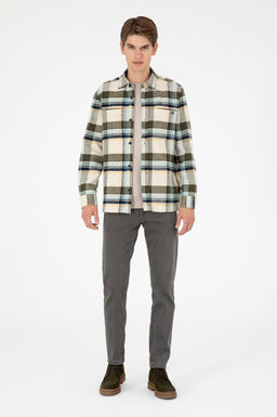 Мужская рубашка цвета хаки с длинным рукавом - U.s. polo assn фото 4