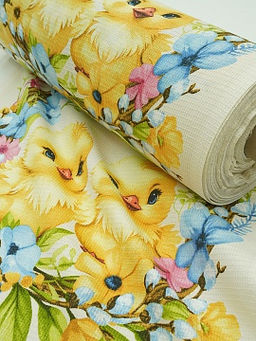 Вафельное полотно (холст) Солнечная Пасха, ш.0.5м, хлопок-100%, 170гр/м.кв, раппорт 63см