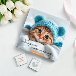 Набор 9 шоколадок "Кому-то очень милому (котенок)"