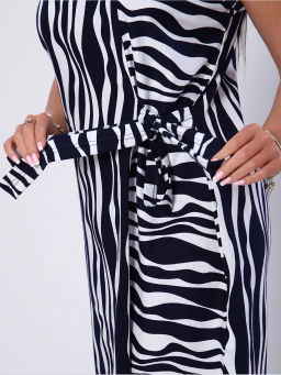 Платье женское, цвет синий белый