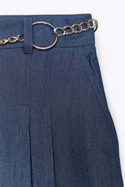 CHAIN BELT LONG BERMUDA SHORTS - Zara фото 7