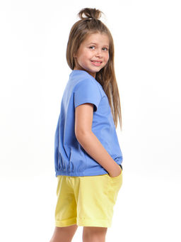 Комплект для девочки с шортами UD 6920/7936 синий василек - Mini maxi фото 5