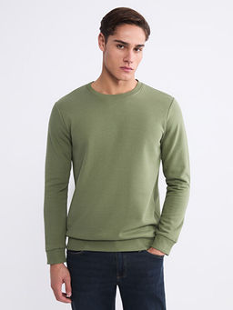 Bisiklet Yaka Erkek Kal?n Sweatshirt