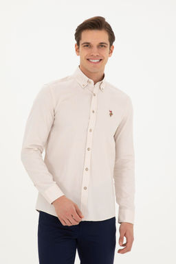 Мужская базовая рубашка с длинным рукавом Stone - U.s. polo assn фото 3