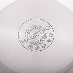 Кастрюля из нержавеющей стали Magistro Tefida, 3.5 л, AISI - 201, крышка-дуршлаг, носик для слива, капсульное дно, индукция