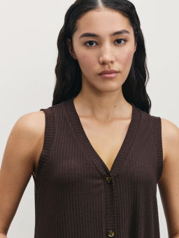 Трикотажный жилет в рубчик / Zarina  фото 7